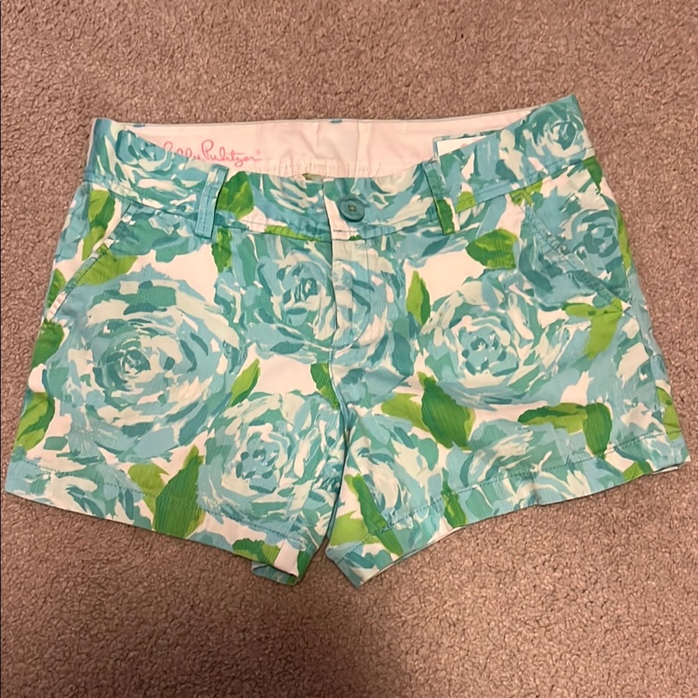 Lilly Pulitzer Women's Floral Print Shorts - Blue and Green